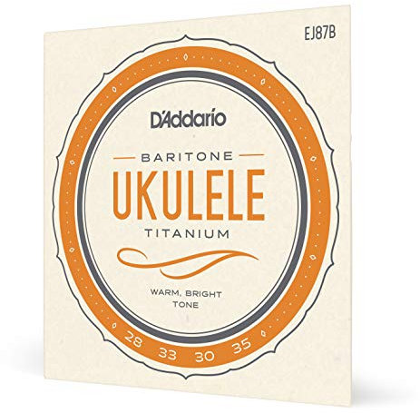 Cuerdas para ukelele barítono D'Addario, titanio, EJ87B, juego de 4 cuerdas, paquete de 1