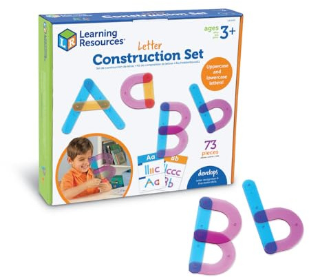 Learning Resources Letter Construction Activity Set - Alphabet Montessori Toys, Toddler Writing , ABC Phonics for Kids, Learn to Readd, Teacher Classroom Must Haves, Birthday Gifts for Students