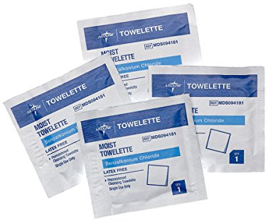 Medline Alcohol-Free Moist Towelettes, Individually Wrapped, Perfect for Travel and On-the-Go, Pack of 100