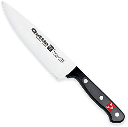 Quttin Cuchillo Cocinero Profesional, Hoja Afilada Remaches Acero Inoxidable, Molibdeno Vanadio, Mango POM Resina Acetalica. Sybarite Negro, Hoja 16 cm