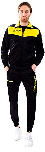 Givova TR018 Herren Visa Trainingsanzug, Mehrfarbig (blau/gelb), 4XL