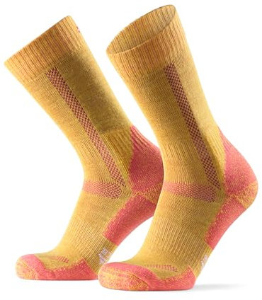 DANISH ENDURANCE Merino Wandersocken, Thermo Outdoor Socken & Trekkingsocken, Unisex, für Herren & Damen, Gelb, 39-42