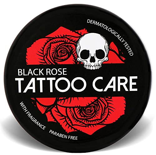 Makra Black Rose Tattoo Care – Baume Soin & Raviveur pour Tatouages – Hydrate, Protège, Ravive les Couleurs – Pour Tatouages Nouveaux et Anciens – 35g