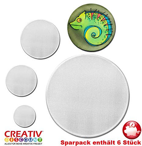 CREATIV DISCOUNT® NEU Sparpack Fensterbild, weiß,20 cm Rund, 6 Stück