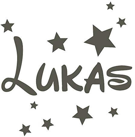 timalo® Wandtattoo mit Namen für Kinder – inkl. Sterne – personalisierbar für Jungen und Mädchen | 73077b-dunkelgrau-58cm-30sterne