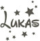 timalo® Wandtattoo mit Namen für Kinder – inkl. Sterne – personalisierbar für Jungen und Mädchen | 73077b-dunkelgrau-58cm-30sterne