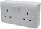 2 Gang 13 Amp Wall Socket with 25mm Surface Mount Pattress Back Box Double Twin