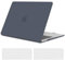 TECOOL Funda para MacBook Air M1 (A2337) y MacBook Air 13 Retina 2020 2019 2018 (A2179 A1932) con Touch ID, Carcasa de Plástico Ultrafina y Cubierta del Teclado UE, Gris-Negro