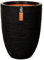 Capi Europe - Gefäß elegant niedrig Rib NL - 46x58 - Schwarz - Öffnung Ø38 - Blumentopf für den Innen- und Außeneinsatz Bruchsicher - 100% recycelbar - KBLR783