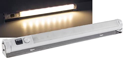 LED Batterie Schrankleuchte mit Bewegungsmelder 2 Stück 80 Lumen 3x AA Mignon I Montagebügel I Warmweiß