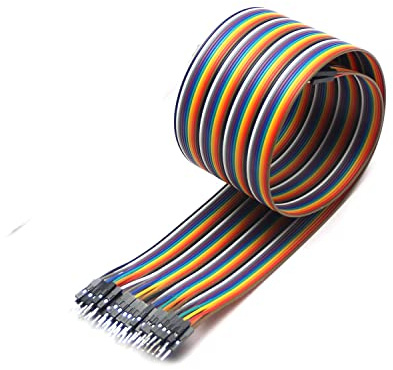 Fielect Dupont Jumper Wires Breadboard Jumper Wires Colorful Ribbon Cables 40pin 50cm Long Male to Male 1Pcs