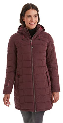 Killtec Skane Wmn Quilted PRK, Parka in Look Piumino con Cappuccio Staccabile con Zip Womens, Prugna, 50