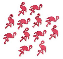 12 flamants roses en bois 5 x 2,5 cm, déco exotique - Rose - Taille Unique