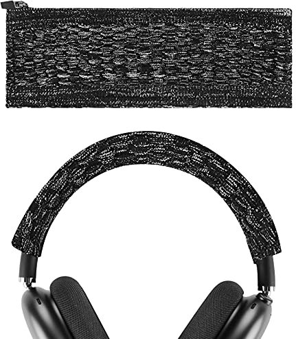 Geekria Knit Fabric Headband Cover Compatible with AirPods Max Headphones, Replacement Repair Part, Sweat Cover, Easy DIY Installation (Black)