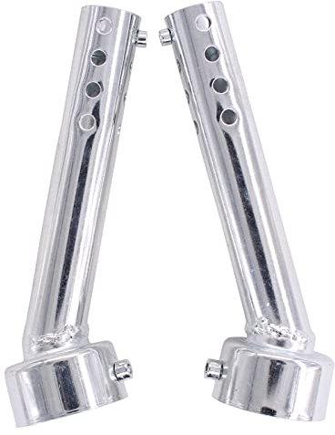 Doo Engy Universal 48 mm Auspuff Schalldämpfer Abgewinkelt Auspuffblende Auspuffanlage Motorradauspuff Endschalldämpfer Muffler DB Killer Noise Reducer für Krümmer Street Bike Motorrad Roller