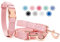 Weich Leder Hundehalsband und Leine (2m) Set - 3-Fach Verstellbar Hundeleine mit Halsband, Stilvollen Rose Gold Metall Schnalle & Nylon Hund Leinen für Welpen Kleine Mittlere Große Hunde Rosa,S