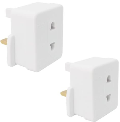 Pack of 2 Shaving Adapter UK to Europe - 2Pin to 3Pin Adapter Plug for Electric Shaver, Trimmer & Travel Accessories