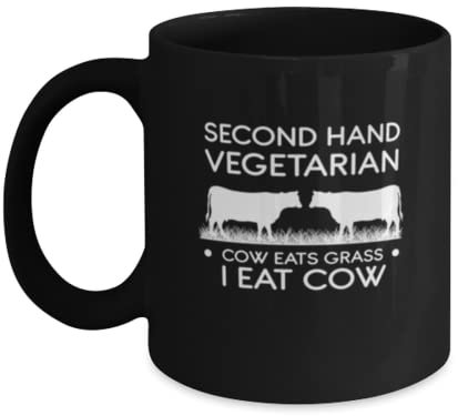 Kaffeetasse Lustige Second Hand Vegetarische Kuh isst Gras