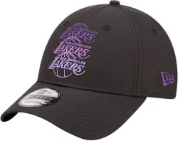 New Era NBA 9FORTY Cap Los Angeles Lakers Stacked Logo Black