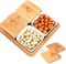 RoseFlower Set Apéritif 4 Coupelles Carrées en Porcelaine avec Plateau en Couvercle de Plateau, Plateau de Service Apéritif, Carrées Aperitif Céramique, Condiments, Collations, Noix et Bonbons