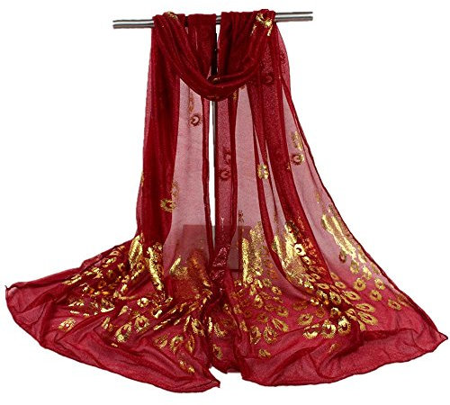 TianWlio Elegante Weiche Wraps Schals für Frauen Langer mehrfarbiger Pfau-weicher Schal Stola-Blumen-Schal-Frauen-Pashmina-Damen-Schal