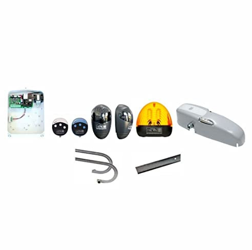 Kit motore per porte basculanti garage B09, 230Vac, per porte massimo 10m2, 2 bracci curvi, longherone, centralina T011S, 2 radiocomandi, fotocellule, lampeggiante - Tecno Automazione KITB9CTN