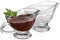 Kingrol 2 Stück 284 ml Sauciere zum Servieren von Saucen Salat Dressings Sirup Kaffee Milch, Glaskännchen mit geprägtem Vintage-Design