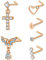 VFUN Nasenstecker 18G Chirurgenstahl Kreuz Diamond CZ L Form Rosegold Flügel Nasen Piercing Set