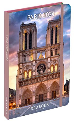 Drager Paris Taschenkalender A6 speziell Paris Januar bis Dezember 2024 | 12 Fotos | 11,5 x 16 cm | Hardcover Lesezeichen | 7 Sprachen | 1 Woche auf 2 Seiten | FSC®-zertifiziertes Papier