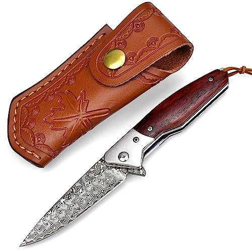 TABKER Klappmesser einhandmesser Bowiemesser Selbstverteidigung im Freien Messer Scharfes Klappmesser scharfes Taschenmesser für Outdoor
