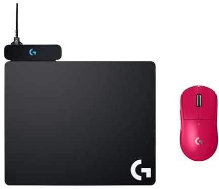 Logitech G PRO X SUPERLIGHT 2 LIGHTSPEED Wireless Gaming Mouse, Lightweight + POWERPLAY Wireless Charging Mouse Pad, PC & Mac - Magenta