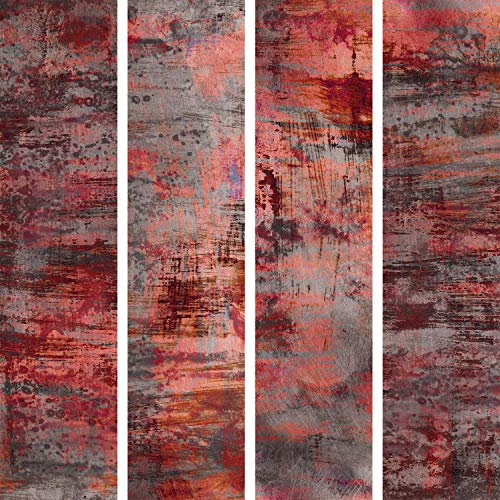 murando PREMIUM PURO Tapete Realistische Tapete ohne Rapport und Versatz 10m Vlies Tapetenrolle Wandtapete modern design Fototapete Rot Beton Grau f-A-0702-j-a