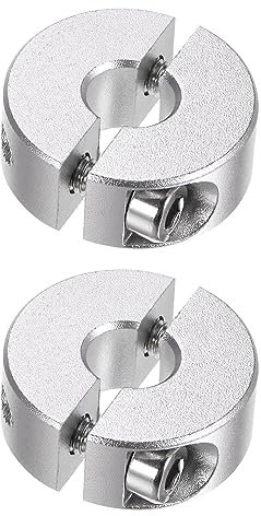 QUARKZMAN 2Stk Geteilte Stellringe 8mm 25mm AD 10mm Breite Aluminiumlegierung Tiefenanschlagringe Klemm für Stopfen Positionshalter Zahnräder Maschine Hilfsmittel Industrie Eloxierung