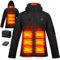 Brimekey Femme Veste Chauffante avec Batterie Incluse 10000mAH, Veste de Ski Imperméable Coupe-Vent Veste 3 Niveaux de Chauffage Veste (TG, Taille normale, Noir)