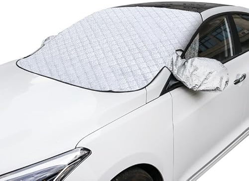 VELPEN Magnetische Auto Windschutzscheibenabdeckung, für Renault Megane Winter Schnee und Frostschutz Abdeckungszubehör mit 2 Spiegelabdeckungen und integrierten Magneten,170145cm