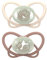nip - Butterfly Night | 16-32 Monate | 2er Pack | Stillfreundlicher, zahnfreundlicher Babyschnuller mit Leuchtknopf inkl. Schnullerbox. Nachhaltiger Schnuller mit weichem Silikonsauger, Beige/Taupe