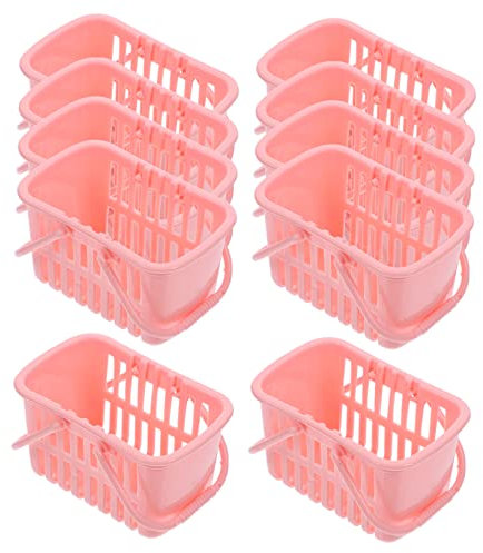 TOYANDONA 10st Mini-einkaufskorb Mini-supermarkt-Korb Spielspielzeug Vorgeben Spielzeug-nahrungsmittelkorb Mini-handkorb Kleiner Supermarktkorb Einkaufskorb Spielzeug Plastik Kind Gemüse