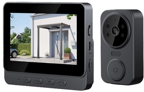 Oniissy Türklingel mit Kamera, Smart Video Türklingel, Heimsprechanlage, Nachtsicht, WiFi-Laden, Smart-Türklingel, Zwei-Wege-Talk, APP-Steuerung, 4,3-Zoll-Bildschirm