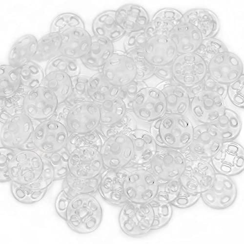 Flying Horse66 100 Sets Kunststoff-Druckknöpfe zum Aufnähen, transparente Druckknöpfe, Kunststoff-Druckknöpfe, 10 mm