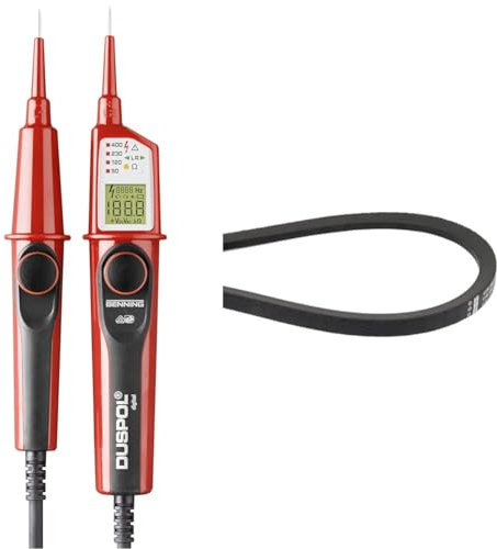 BENNING DUSPOL digital Digitaler True RMS Spannungsprüfer (Prüfart 2-polig, Spannungsmessbereich 1 V - 1000 V AC/ 1200 V DC, Durchgangsprüfung) 50263 & Schmalkeilriemen SPZ / 887