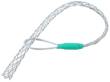 KATSU Cable Pulling Grip Socks for 12-15mm Cable, Galvanized Steel Anti-Slip Cable Traction Sleeve Flexible Mesh Rope Cable Sock 360mm Length Green