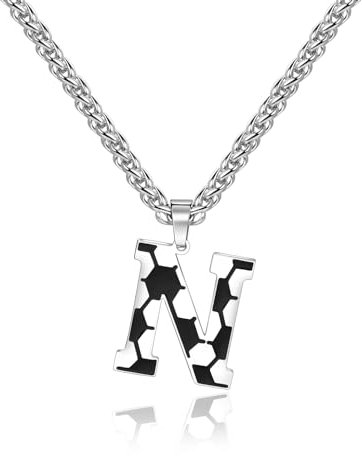 Lantine Fußball Buchstaben Halskette Fußball Anhänger Edelstahl Buchstaben N 55cm Kette Fußball Geschenke