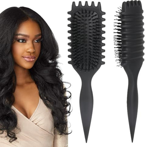 Curly Hair Brush, Curl Defining Brush, curl brush for Combing and Shaping Men's and Women's (Black)
