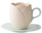 Tulipano Tazza da caffè con fiori di alto valore e squisiti segno, tazza e piattino in ceramica per tè pomeridiano (tazza e piatto di fascia alta Tulipano beige)