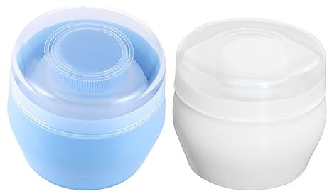 VICASKY Tragbare Puderquaste Mit Behälter Weiche Flausch Puff Kasten Leerer Körperpuderbehälter Für Zuhause Und Reisen Sanftes Auftragen Leicht Und Nachfüllbar