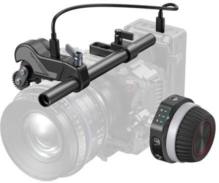 SMALLRIG Wireless Follow Focus Kit (Lite) mit Handrad-Controller und Empfängermotor, A/B-Anschlägen und 15-mm-Stangenklemme, kompaktes Design, weitgehend kompatibel mit Kino – 4296B