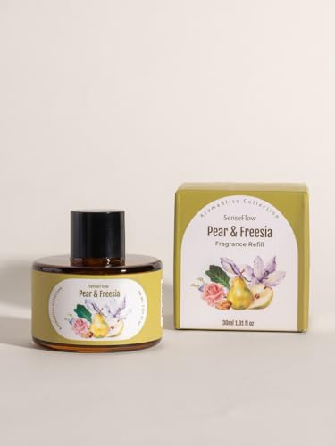 SenseFlow Ätherische Öle für Diffuser 30 ml,100% Pure Duftöle, Ätherisches Aromatherapieöl von Erstklassige Qualität, Luft Aroma Öle für Diffusor, Entspannen - Birne & Freesie