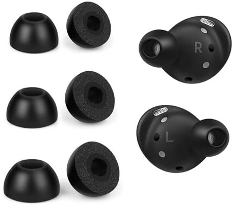 Seminer Memory Foam Ear Tips for Samsung Galaxy Buds Pro, Memory Foam Earbud Tips Set of 6, 3 Sizes Ear Tips-Black