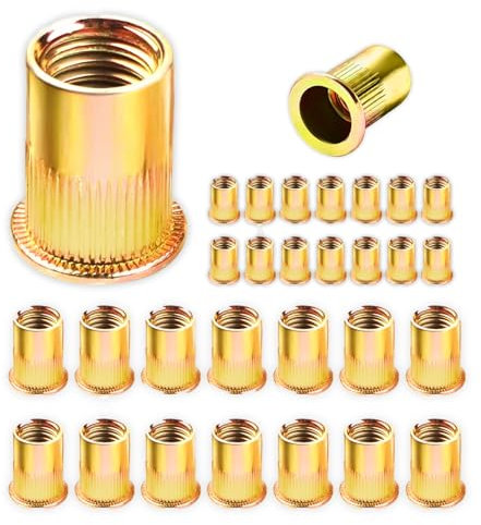 160 Piezas M4 Tuercas Remachables: Remaches Roscados de Acero, M4 Tuercas Remachable, Tuercas Remachables Galvanizado, Tuercas Remachables Rosca Plana, Tuercas de Remache de Cabeza Plana para Metal