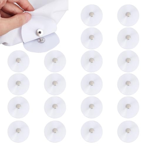 DELORIGIN 40pcs(20Pairs) White Duvet Snaps Garment Buttons, Metal Duvet Cover Clips Iron on Duvet Snaps Duvet Snaps to Hold Comforter Duvet Fasteners for Sewing Accessories Comforter Inside